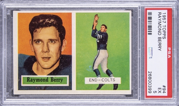 1957 Topps #94 Raymond Berry Rookie Card – PSA EX 5